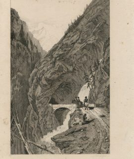 Antique Engraving Print, Galerie de Gondo (Valais), 1830