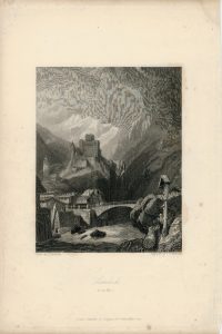 Antique Engraving Print, Landech in the Tyrol, 1830