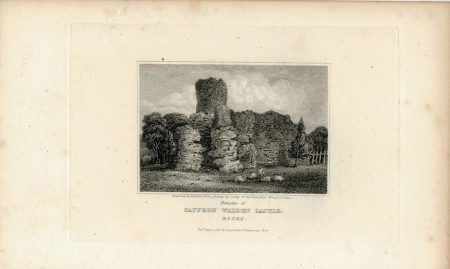 Antique Engraving Print, Saffron Walden Castle, 1818