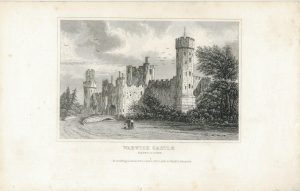Antique Engraving Print, Warwick Castle, 1830