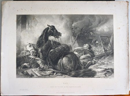 Antique Engraving Print, War, 1870 ca