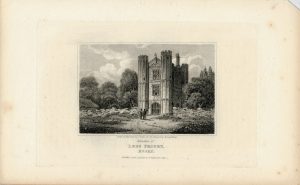 Antique Engraving Print, Lees Priory, Essex, 1818
