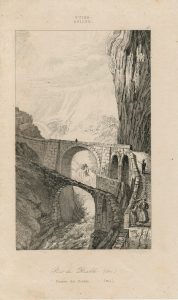 Antique Engraving Print, Pont du Diable, 1830