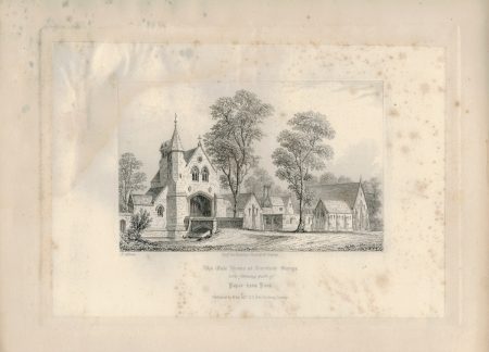 Antique Engraving Print, The Gate House, 1840