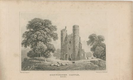 Antique Engraving Print, Donnington Castle, 1815