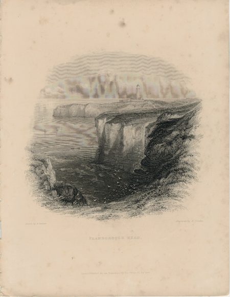 Antique Engraving Print, Flamborough Head, 1842 ca.