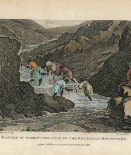 Antique Engraving Print, Manner of Washing for Gold, 1820
