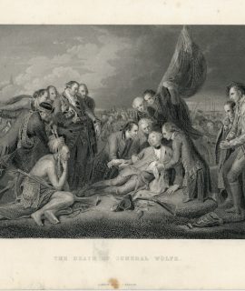 Antique Engraving Print, The Death of General Wolfe, 1836 ca.