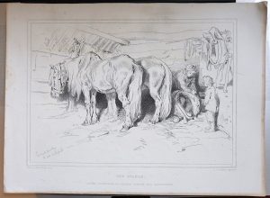 Antique Print, The Stable, 1874