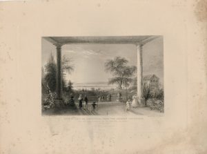 Antique Engraving Print, City & Lake of Constance