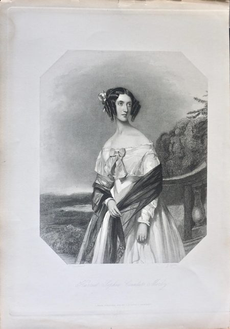 Antique Engraving Print, Harriet Sophia Countess Morley, 1845