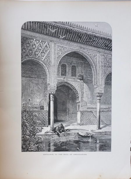 Antique Print, Entrance to the Hall of Ambassador, 1875