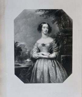 Antique Engraving Print, The Hon.ble M.rs Neave, 1845