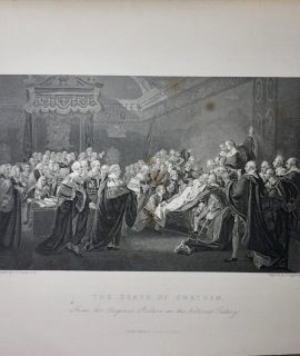 Antique Engraving Print, The Death of Chatman, 1845 ca.