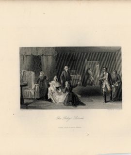 Antique Engraving Print, The Lady's Sorrow, 1845
