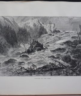 Antique Print, Cascade on the Orbe, 1870