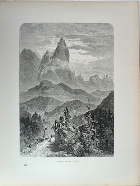Antique Print, Cimon della Pala, 1870