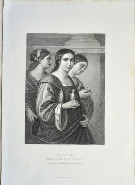 Antique Engraving Print, Sebastian del Piombo