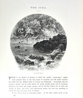 Antique print, The Jura, 1870