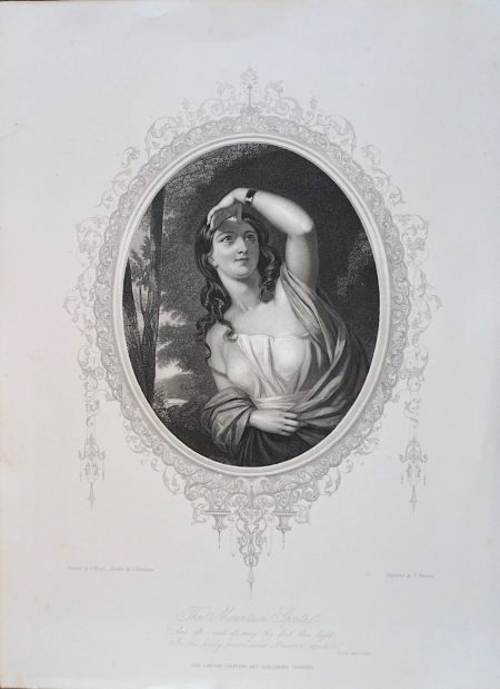 Antique Engraving Print, The Irish Girl, 1846