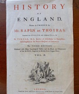 The History of England by Mr. Rapin de Thoyras, 1743