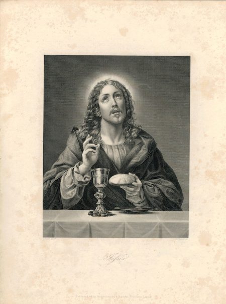 Rare Antique Engraving Print, Jesus, 1845