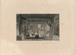 Antique Engraving Print, Monuments to the Earls of Buttland in Bottesford Church, Leichester, 1840