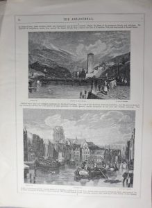 Antique Print, Tyrol; Rotterdam; The benevolent cottagers, 1856