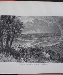 Antique Print, The Danube, near Vienna, 1870