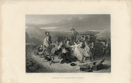 Antique Engraving Print, Murder of Archbishop Sharpe, 1830 ca.