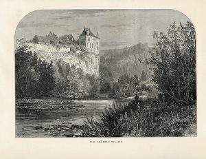 Antique Print, The Chateau Walzin; On the Meuse, 1871