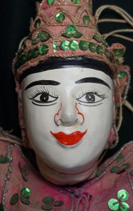 Rare Vintage Wooden Burmese Marionette, 1920-30