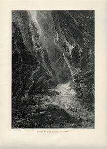 Antique Print, Gorge of the Tamina, Pfafers; Street in Rapperschwyl, 1871
