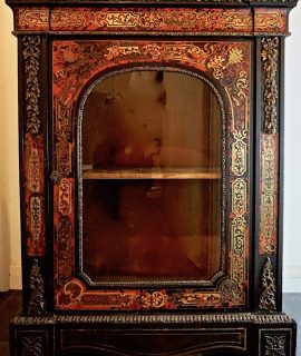 Antique French Boulle Tortoisheshell Cabinet, Louis XVI Style