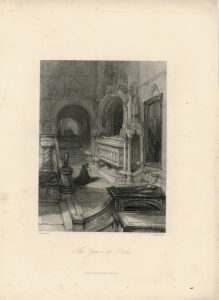 Antique Engraving Print, The Grave of Pride, 1840