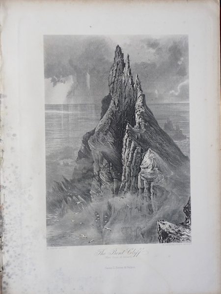 Antique Engraving Print, The Bent Cliff, 1881