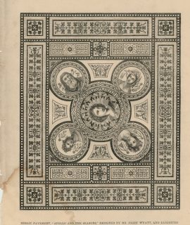 Antique Engraving Print, Mosaic, 1830 ca.