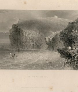 Antique Engraving Print, St. Bees Head, 1841