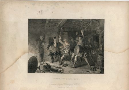 Antique Engraving Print, Scene from Rob Roy, 1837