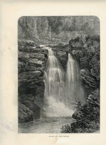 Antique Print, Falls of the Doubs, 1871