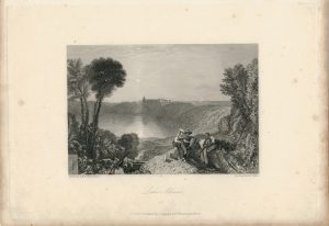 Antique Engraving Print, Lake Albano, 1836