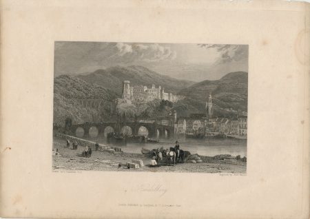 Antique Engraving Print, Heidelberg, 1833