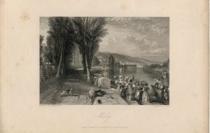 Antique Engraving Print, Marly, 1836