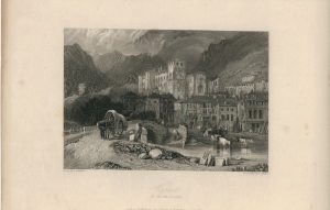 Antique Engraving Print, Verres, Val d'Aosta, 1836