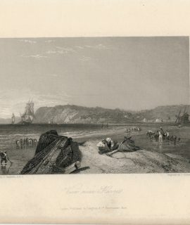 Antique Engraving Print, View near Havre, 1836