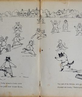 Vintage Print, Cats' Cricket Match, by Louis Wain, 1890-1900