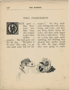 Vintage Print, Two Fisherman, 1890