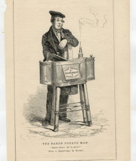 Antique Print, The Baked Potato Man, 1840