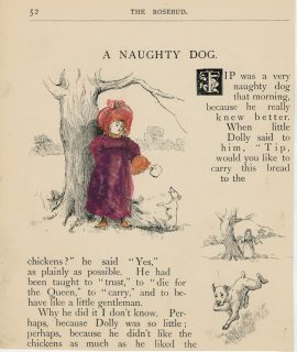Vintage Print, A Naughty Dog, 1895