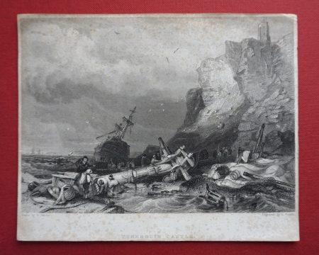 Antique Engraving Print, TYNEMOUTH CASTLE, Engraved by Finden, 1840